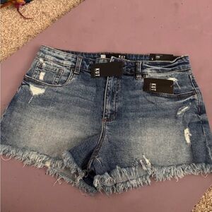 Kut from the Kloth Distressed Blue Jean Shorts